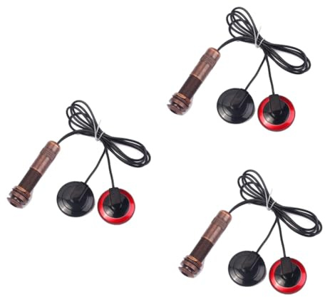 ibasenice 3pcs Transducer Mandolin Pickup Piezo Microphone Endpin Jack Internal Sensor for Violin Ukulele