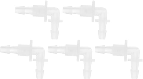 HEROFFIX 5 Stück Aquarium Kunststoff Schlauchstutzen 3/16 Schlauch ID G1/8 Gewinde Ellbogenverbinder Aquarium Tank Luft Pumpe Schlauchverbindungen Klar PP