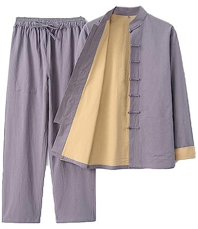 Chinesische Kleidung Kampfsportanzug for Herren, traditionelle chinesische Kleidung, Tang-Anzug, Kung-Fu-Uniformen, Baumwollleinen, Tai-Chi-Kleidung, Zen-Meditationsuniform, langärmeliges Hemd und Hos