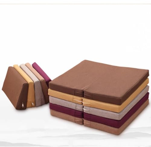 Meditationskissen-Set mit großer Matte und Kissen für Yoga und Bodensitzen, faltbar, tragbar, Grau (80 cm)