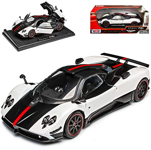 Motormax Pagani Zonda 5 Cinque Coupe Weiss Karbon 1/18 Modell Auto