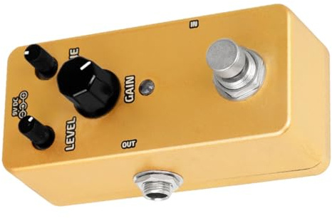 Distortion Effektpedal 1 Stück für E-gitarre Goldfarbenes Kompakt | Metallgehäuse mit Platine, Schaltungen, Authentischer Klang, Tragbar für Verschiedene Auftritte