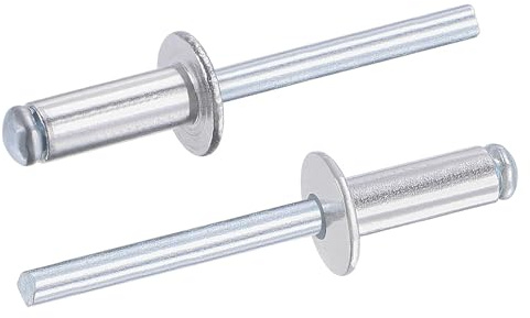 TA-VIGOR 25Pcs 6mm x 16mm Aluminium Blind Rivets, Open End Pop Rivets with Dome Head, Heavy Duty Pull Rivet for Metal Wood Plastic, Indoor Outdoor Fixings