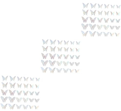 STOBOK 3 Sätze Wanddeko Wandaufkleber 3D Schmetterlinge 3D Schmetterling Wand Wandtattoos Schmetterlinge Wandkunst Wandbilder Mädchen Wandtattoos 3D Dekoration 72 Stück * 3