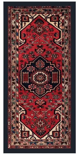 Pierre Tappeti HAMADAN cm.74x160 arredo salotto soggiorno camera, stile classico tradizionale riproduzione motivi persiani orientali. Lavabile, anti-scivolo, 100% Made in Italy
