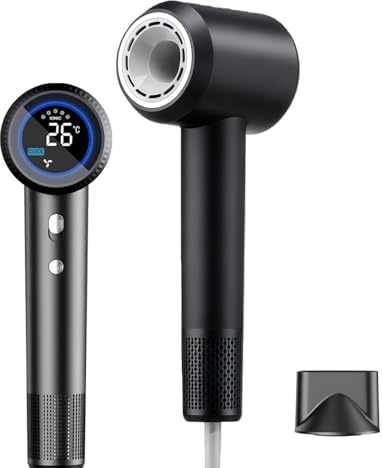 Asciugacapelli Professionale,Professionale Ionico Phon Capelli con Diffusore on display, 2 impostazioni di velocità/3 temperatura, cura ionica, Anti crespo, ad asciugatura rapida, Viaggi e Domestico