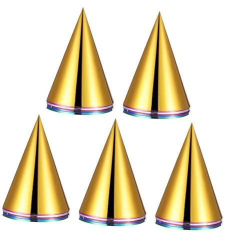 WEKAMOS 30 Pièces Lot de Chapeaux de Fête Cône Papier Multicolores avec Bande Élastique pour Garçon Fille et Adultes Accessoires Jetables pour Anniversaire Noël Nouvel an et Mariage