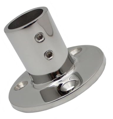 RichVibe 316 for Stainless Steel Boat Hand Rail Base 7/8 (22mm) or 1 (25mm) Tube Yacht Railing Mount, Silver