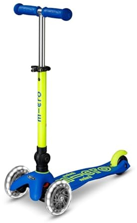 Micro Kickboard | Faltbarer LED Mini Scooter für Kinder von 2 bis 5 Jahren | Kinder bis 50 kg | 3-Rad-Neigungsdesign | verstellbare T-Bar | LED PU Rollen aktiviert durch