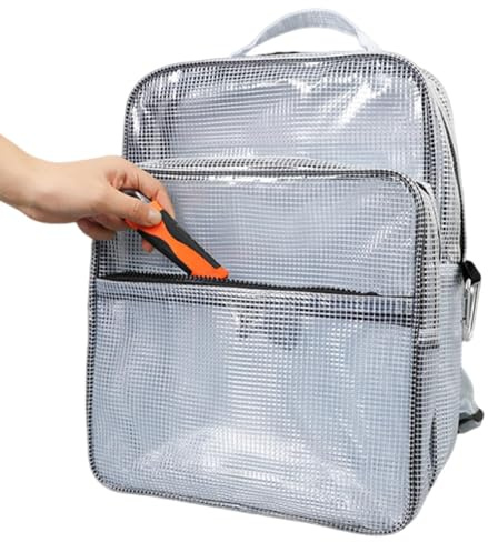 Genérico Zaino antistatico per computer portatile, grande, in PVC trasparente, ignifugo, 40 x 30 x 15 cm, resistente al freddo, borsa per attrezzi ESD Cleanroom Engineer per lavoro, viaggi, pendolari