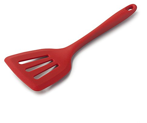 Zeal Silicone Non-Stick Slotted Fish Slice/Cooking Turner (30cm) -Red