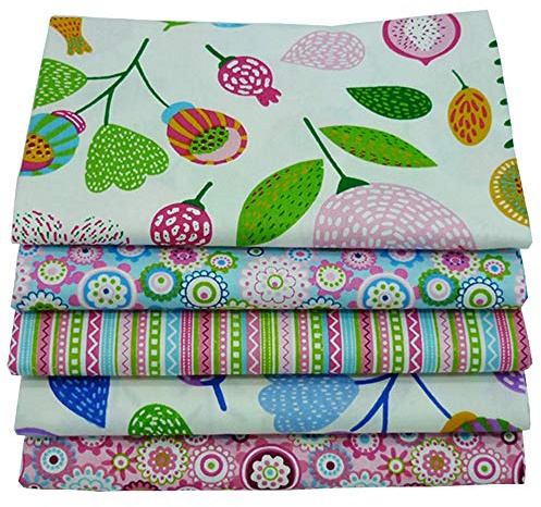 Telas Patchwork, YYSZ 5 Piezas Tela Algodon, Tela de Algodón para Manualidades, Tela de Algodón de Dibujos Animados Se Utiliza para Coser DIY Manualidades, 56cm x 46cm