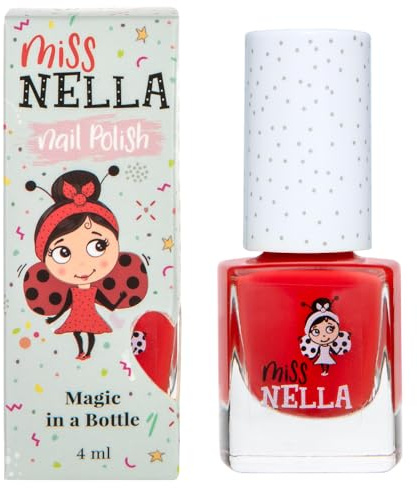 Miss Nella CLASS CLOWN- Spezieller Rot Nagellack für Kinder, Peel-Off-Formel, wasserbasiert und geruchsneutral