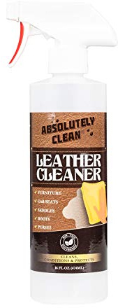Amazing Leather Cleaner/Conditioner/Deodorizer | Powerful, Natural Enzyme Cleaner | USA Made | Great for Leather & Vinyl, Furniture, Boots, Purses, Clothing & More Removes Stains Spray & Wipe (16oz)