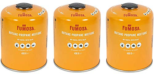 FUMOSA Gaskartuschen Set für Weber Q100/1000-Serien, Propan, Performer & Go Anywhere, Ventilkartusche je 450g Anzahl 3 Kartuschen