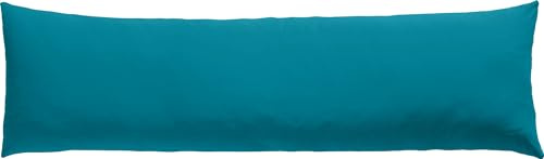 REDBEST Seitenschläferkissenbezug Single- Jersey San Francisco, Petrol Größe 40x200 cm - weiche Qualität, bügelfrei, praktischer Reißverschluss, 100% Baumwolle