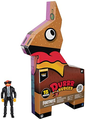 FORTNITE FNT0797 Supply Llama - Unboxing Set Giller, bewegliche Actionfigur mit 9 Waffen, Zubehör und exklusivem Sticker, Spielzeug ab 8 Jahren