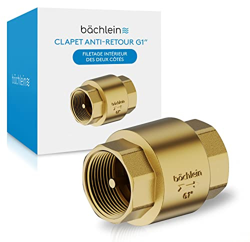 Bächlein Universal Rückschlagventil – Rücklaufventil aus Messing mit beidseitigem G 1 Zoll (30mm) Innengewinde – rostfreier und wasserdichter Rückflussverhinderer für ein sicheres Trinkwassersystem
