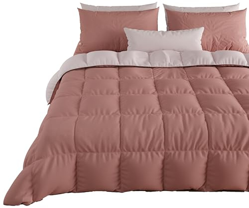 PETTI Artigiani Italiani - Trapunta Singola Invernale, Piumone Singolo, Tinta Unita Double Face Cipria 100% Made in Italy