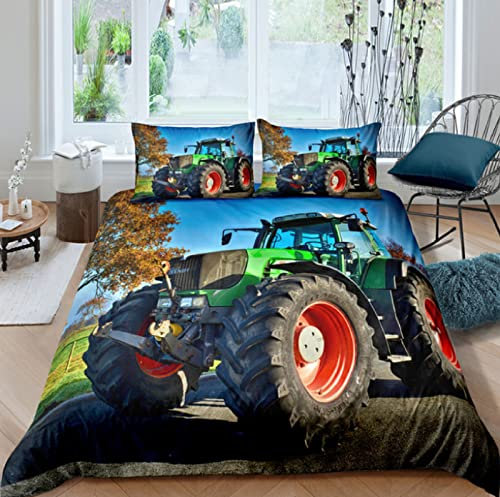 ZLLHAPPY BettwäSche 135X200 Jungen Traktor：Kinderbettwäsche für Mädchen und Jungen Bettwäsche · 2 Teilig · 1 Kissenbezug 80X80 + 1 Bettbezug135x200cm