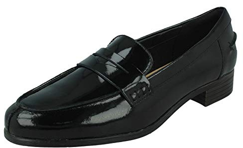 Clarks Hamble Loafer, Mocassini Donna, Nero (Nero Black Pat I), 35.5 EU