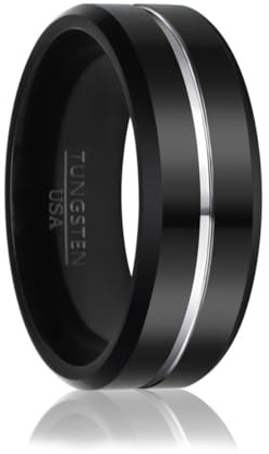 Soul-Cats Hochwertiger Ring aus Wolframcarbid für Herren und Damen Bicolor Verlobungsring Freundschaftsring Partnerring einer Geschenkbox