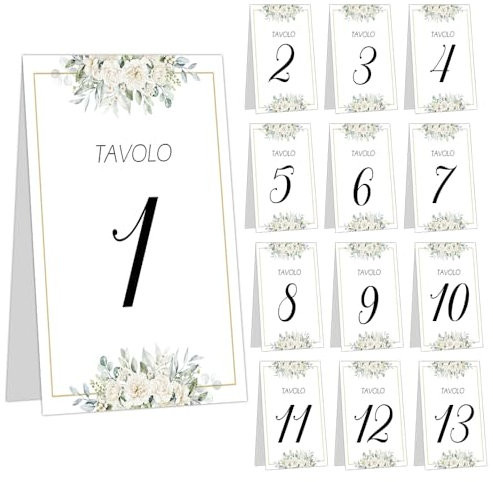 CORMAR SEGNAPOSTO SEGNATAVOLO CARTELLINO MATRIMONIO 24 PZ - TAVOLO 1 A TAVOLO 24