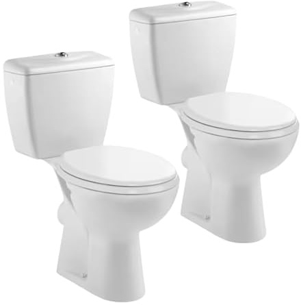 Lot de 2 WC à poser sortie horizontale JACOB DELAFON Eolia avec abattant