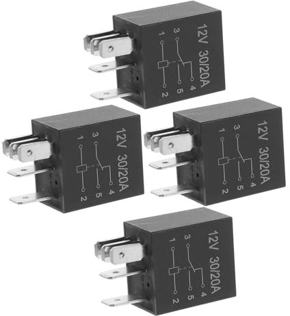 SEWOART 4stücke Pin Relais Starter Relais Auto Kupferlackbeschichteter Draht Silberlegierung Kontakte Vollkupfer-elektromagnetspule Flammhemmende Kunststoff-außenhülle