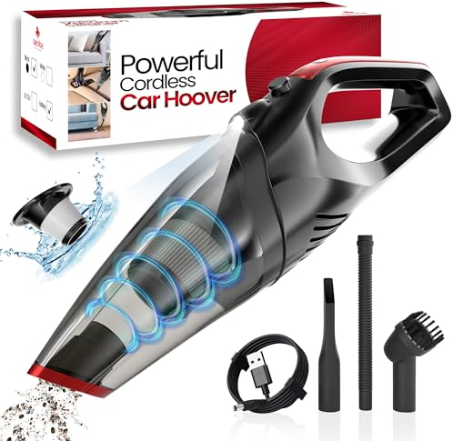 Aerobe HandHeld Vacuum Cleaner - ADVANCED 15000 PA Car Hoovers Cordless Powerful, Strong Suction Car Vacuum Cleaner For Home Mini Hoover With Led Light Hand Held Hoover/Portable hoover