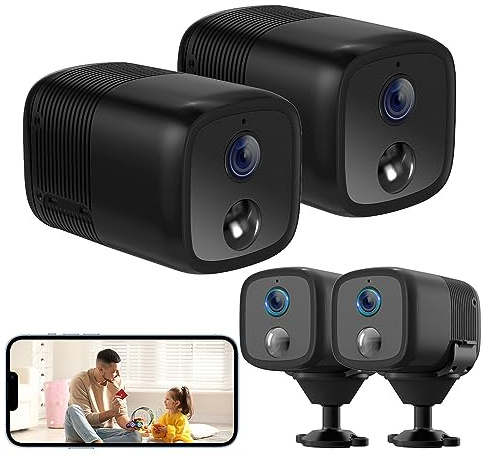 UCOCARE 2K Mini Camara Espia WiFi, Camara Vigilancia WiFi Interior 2 Piezas | Detección de Movimiento IA, Visión 160°, Visión Nocturna 10m, Compatible con Alexa, SD/Nube, WiFi 2.4GHz
