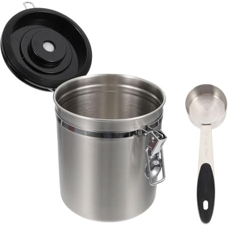 COLLBATH Sealed Storage Can Stainless Steel Coffee Can Airtight Coffee Canister for Camping Kitchen Storage Tank Multifunctional Holder Steel