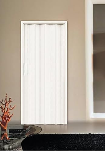 Porta a soffietto in PVC 835 x 2105 mm Bianco