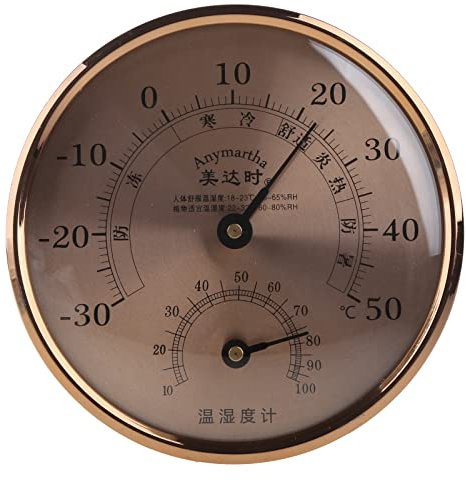 Sxett Termometro da parete per interni ed esterni, con numeri grandi, igrometro, impermeabile, senza fili, igrometro da appendere, decorazione da giardino