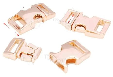 AKJXI 5 Stück Metallschnalle mit seitlicher Entriegelung, 3/8 Zoll, 10 mm, 550 Armbandprojekte, Haustierhalsband, Rucksackgurt, Taschenzubehör, Roségold