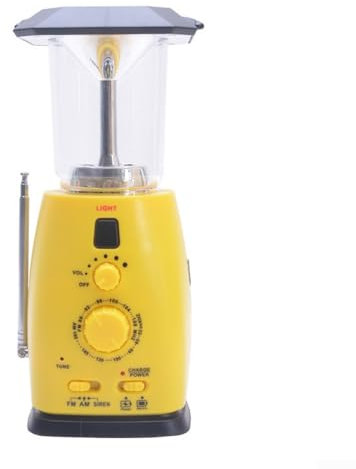 Radio solare, radio portatile a manovella con AM/FM, sistema di allarme per situazioni critiche, lampada da campeggio, caricabatterie per telefono cellulare per campeggio all'aperto