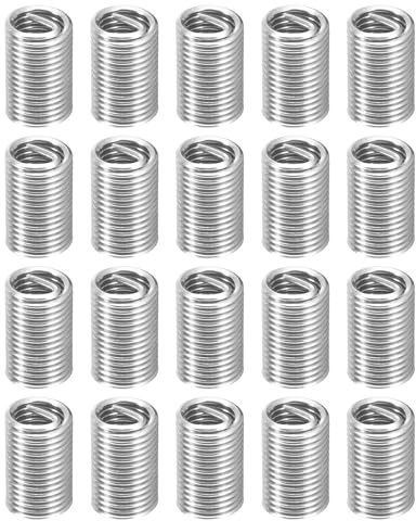 sourcing map Lot de 30 inserts filetés hélicoïdaux M5-0,8 x 3D en acier inoxydable 304, insert de réparation de filetage pour réparation de filetage en plastique et bois