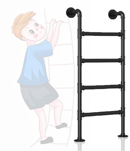 HAEKEBC Basement Wall Mounted Ladder Window Well Egress Ladder 3-Rung Metal Step Ladder Roof Fire Emergency Escape Ladder, Simple Installation(3.3ft-100cm)