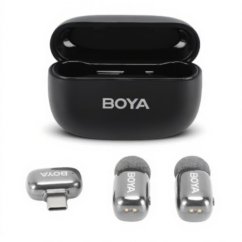 Microphone Lavalier Professionnel, Son Clair, Suppression du Bruit, Micro Revers sans Fil, Enregistrement 48 KHz 16 Bits, Clip Magnétique pour Interview Chantée en Direct