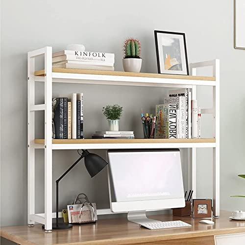 2 Capas Estantería Pequeña De Sobremesa - Estantería De Escritorio Extensible, Estante De Organización De Estantería De Escritorio, Librería Multifuncional De Sobremesa Para Ordenador(C,135x24x90cm)