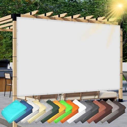 Voile D’Ombrage Rectangulaire 2.8 x 3.5 m Résistant Aux UV Dombrage Dextérieur Terrasse Cordes de Fixation Incluses Filet Protection Solaire pour Terrasse Jardin Balcon, Blanc