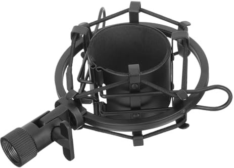 Yardwe Shock Mount Microphone Stand Metal Adjustable Mic Bracket for Condenser Microphone Mic Holder Vibration Isolation Shock Mount