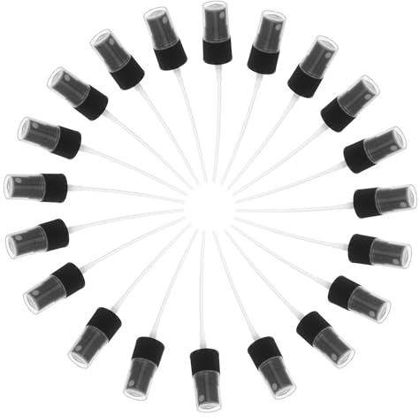 PACKOVE 20pcs Replacement Spray Head for Perfume Bottles Black Plastic | Portable Mist Sprayer Tops, Easy-to-use Pump Design, Refill Accessory Pack for Dispenser Use