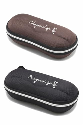 BalmyransLife 2x-Set Brillenetui Brillenbeutel Brillentuch Hartschale Brillenbox Brillenschutz