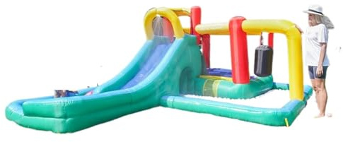 IXMLDAXD Bouncy Castle， Space Trampoline Family Backyard Outdoor Hüpfburg und Rutsche, 485 x 380 x 190 cm