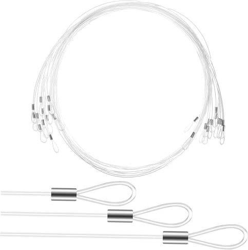 HOLIDYOYO 12 Piezas Cuerda de Nylon Transparente para Colgar Cuadros Decoraciones y Resistente y Duradera para Proyectos de Manualidades