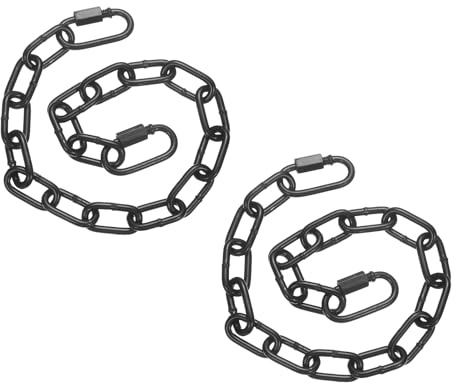 PATIKIL 2 Pcs Gate Chain Lock, 19 in x 4mm Dia Alloy Steel Hanging Chain Lock with 2 Clasps for Stall Barn Fence Gate Hammock Swing Punching Sandbag Yoga Gym, Black