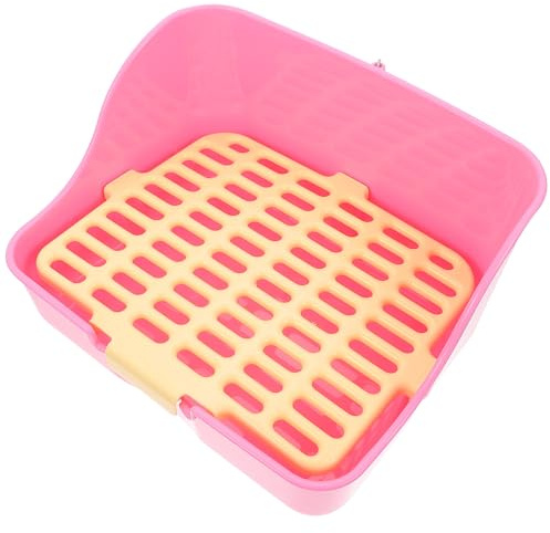 Veemoon Toilette per Coniglio Nano Vasino Portatile in Plastico Leggero per Animali Domestici Piccoli Criceti Ratti Appartamento
