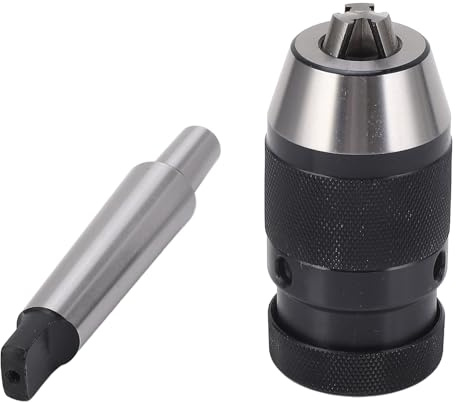 Luocute Drill Chuck, 1 to 10mm B12 Self Tightening Keyless Drill Chuck with MT2 to B12 Arbor, for Drilling Milling Lathe Machines