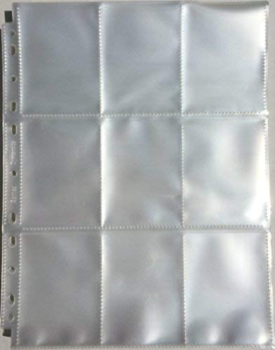 GamesDynamics 50 x 9er Pocket Pages transparent I Sammelkarten Hülle für Karten in Standardgröße I 11fach gelochte Ordnerseiten für Sammel-Album I Toploading Kartenhüllen für Sammel-Mappe